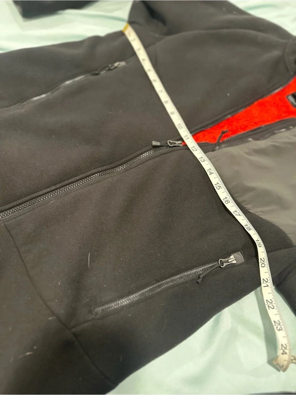 The North Face Jacket Sz:L Black Full Zip Chimborazo Fleece Red Sherpa Lined.